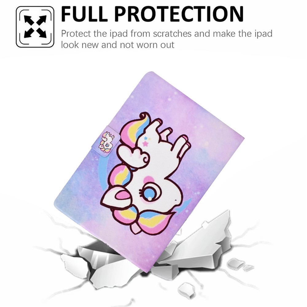 For Samsung Galaxy Tab A8 10.5 (2021) SM-X200 / X205 Dual-sided Magnetic Pattern Printing Cover Anti-drop PU Leather Stand Stitching Case with Card Slots - Colorful Horse-7