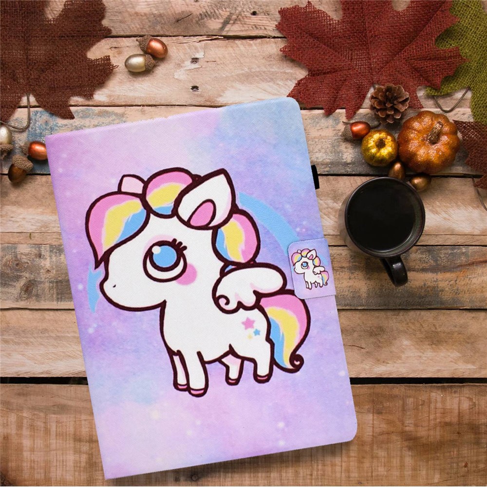 For Samsung Galaxy Tab A8 10.5 (2021) SM-X200 / X205 Dual-sided Magnetic Pattern Printing Cover Anti-drop PU Leather Stand Stitching Case with Card Slots - Colorful Horse-8