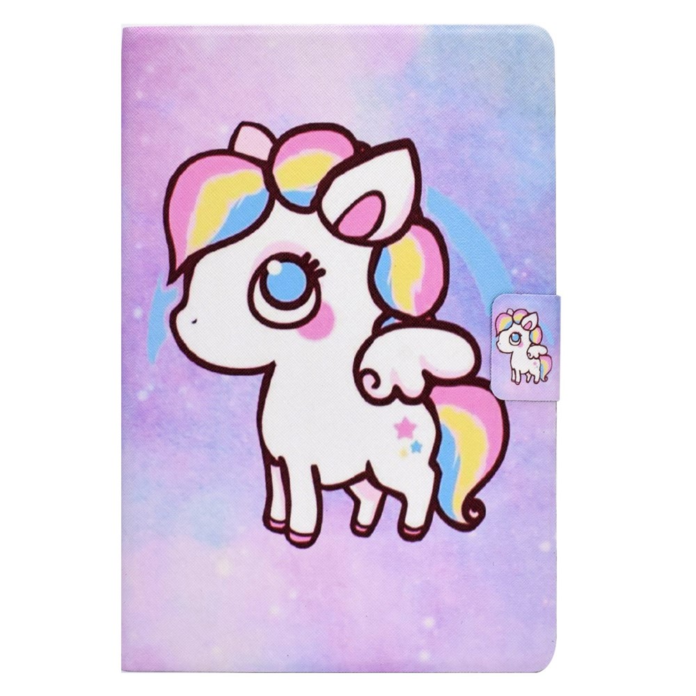 For Samsung Galaxy Tab A8 10.5 (2021) SM-X200 / X205 Dual-sided Magnetic Pattern Printing Cover Anti-drop PU Leather Stand Stitching Case with Card Slots - Colorful Horse-9
