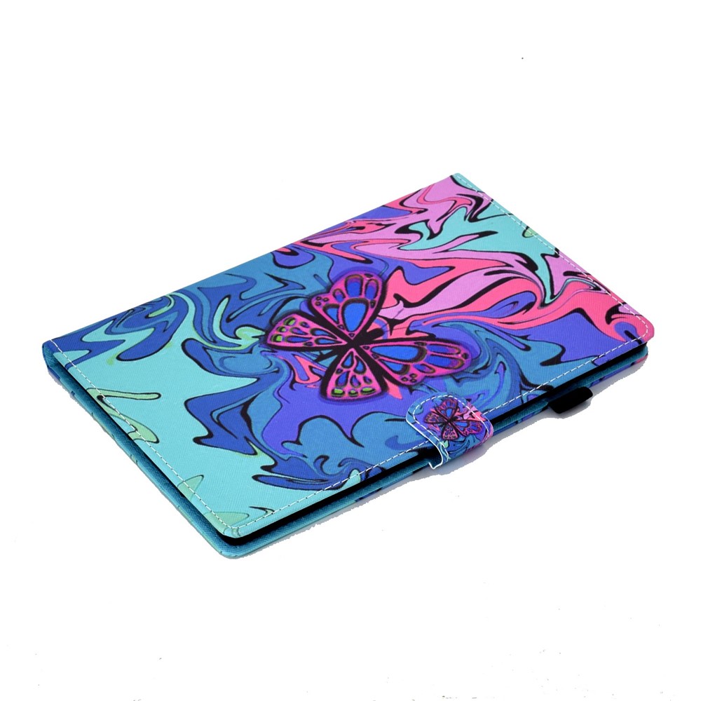 For Samsung Galaxy Tab A8 10.5 (2021) SM-X200 / X205 PU Leather Pattern Printing Cover Smart Folio Stand Stitching Case with Card Slots and Pencil Holder - Butterfly-5