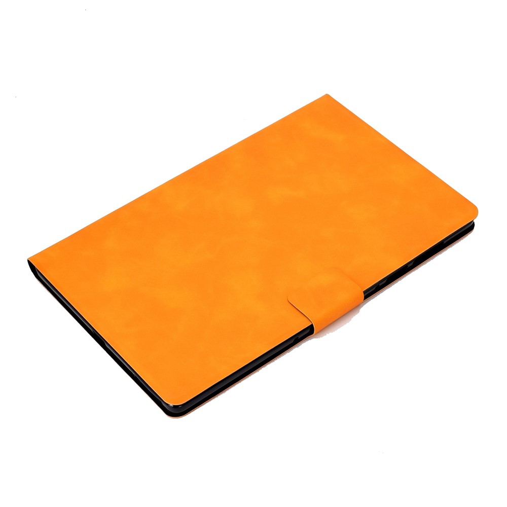 For Samsung Galaxy Tab A8 SM-X205 / SM-X200 Anti-wear Anti-drop Calf Textured Leather Tablet Case Card Holder Stand Cover - Orange-5