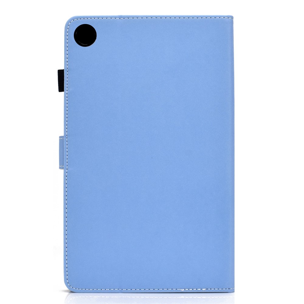 For Samsung Galaxy Tab A8 SM-X205 / SM-X200 Solid Color Anti-fall Tablet Case Anti-wear Protective Shell with Stand - Blue-11
