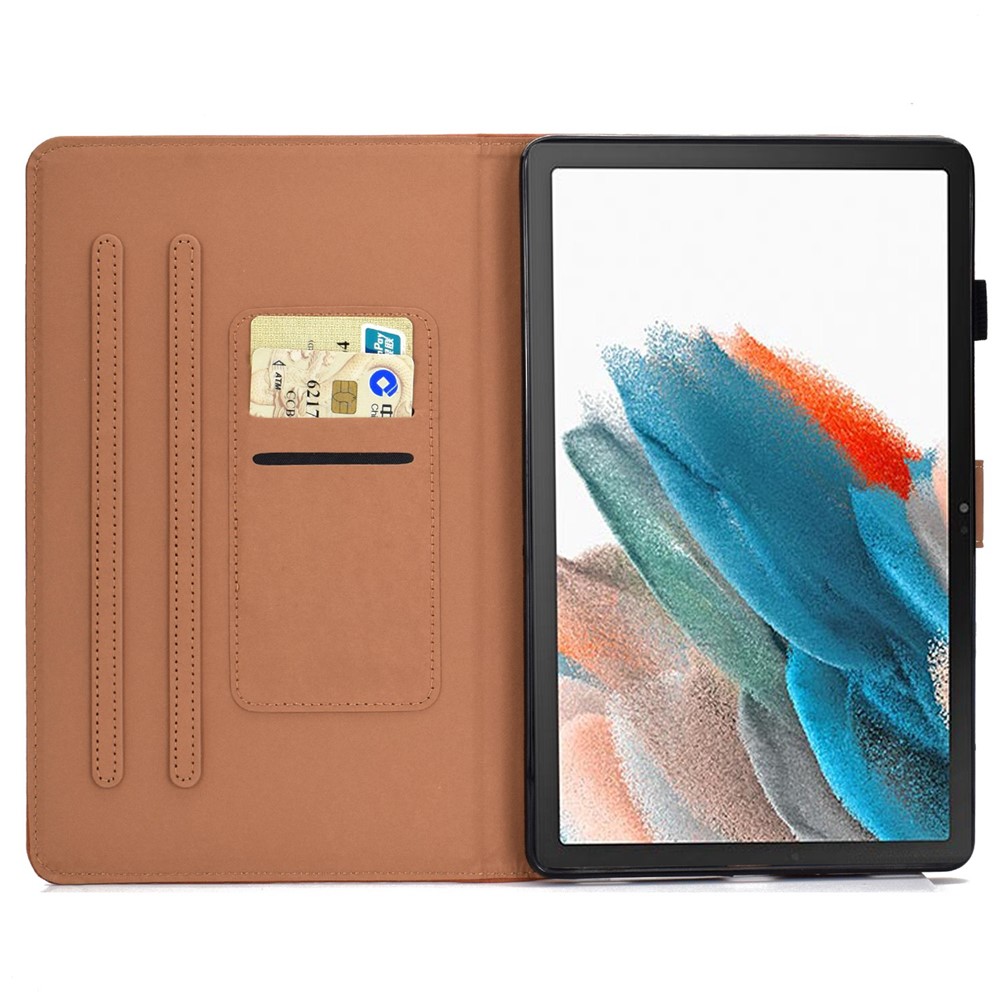 For Samsung Galaxy Tab A8 SM-X205 / SM-X200 Solid Color Anti-fall Tablet Case Anti-wear Protective Shell with Stand - Blue-2