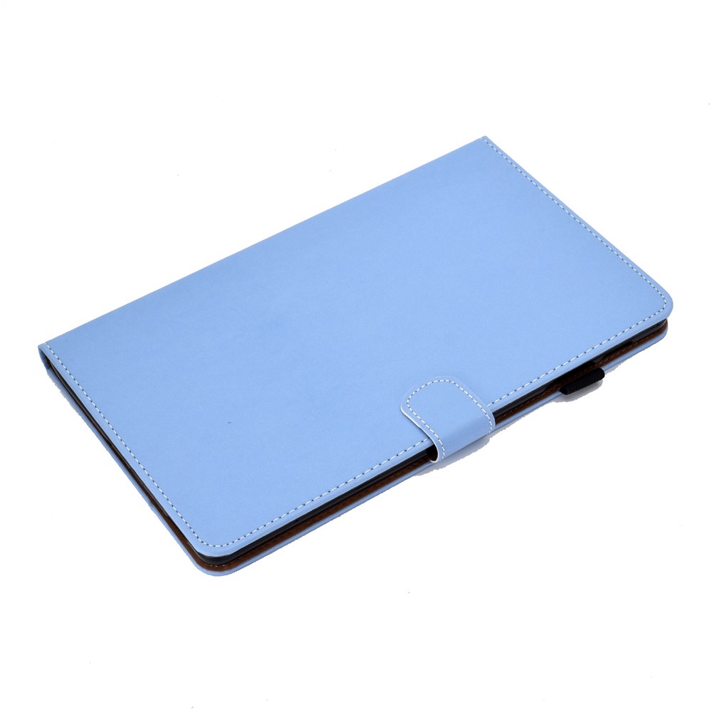 For Samsung Galaxy Tab A8 SM-X205 / SM-X200 Solid Color Anti-fall Tablet Case Anti-wear Protective Shell with Stand - Blue-5
