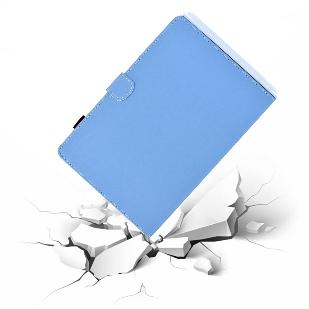For Samsung Galaxy Tab A8 SM-X205 / SM-X200 Solid Color Anti-fall Tablet Case Anti-wear Protective Shell with Stand - Blue-8