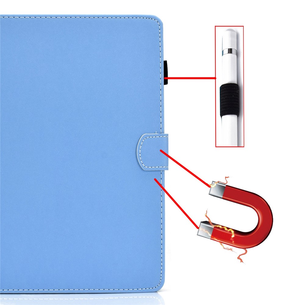 For Samsung Galaxy Tab A8 SM-X205 / SM-X200 Solid Color Anti-fall Tablet Case Anti-wear Protective Shell with Stand - Blue-9