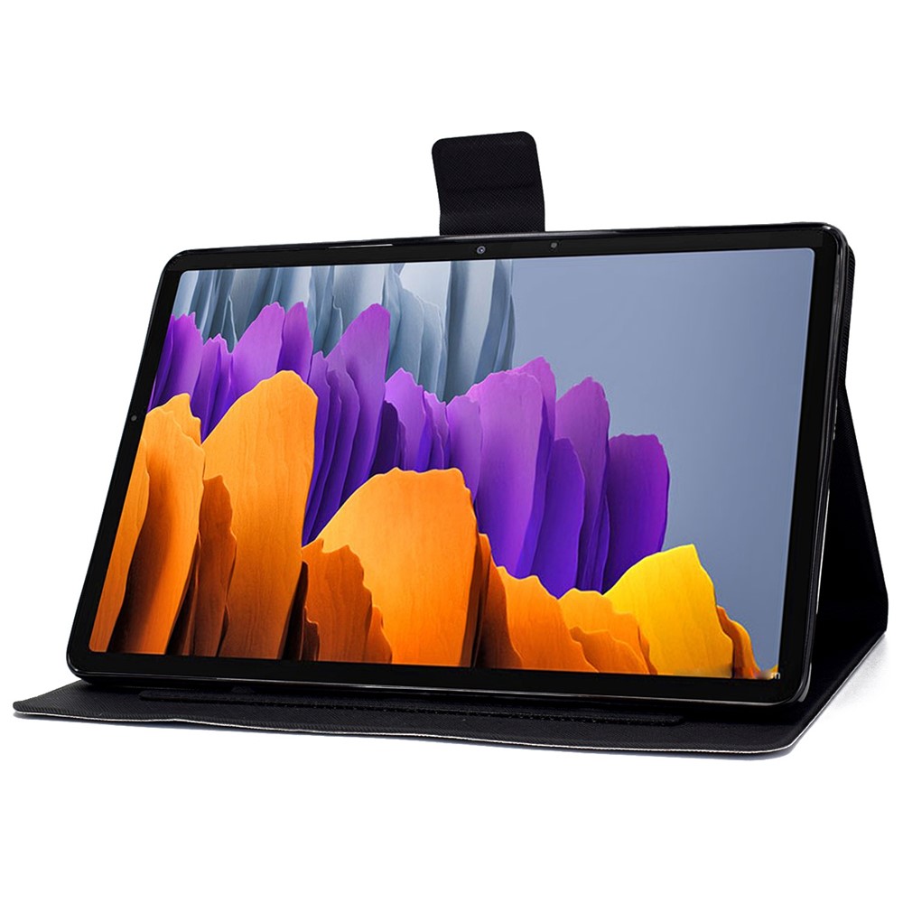For Samsung Galaxy Tab S7 SM-T870 / T875 / S8 SM-X700 / X706 Stylish Pattern Printing Magnetic Cover Auto Wake / Sleep PU Leather Stand Folio Flip Case with Card Slots - Angel Cat-3