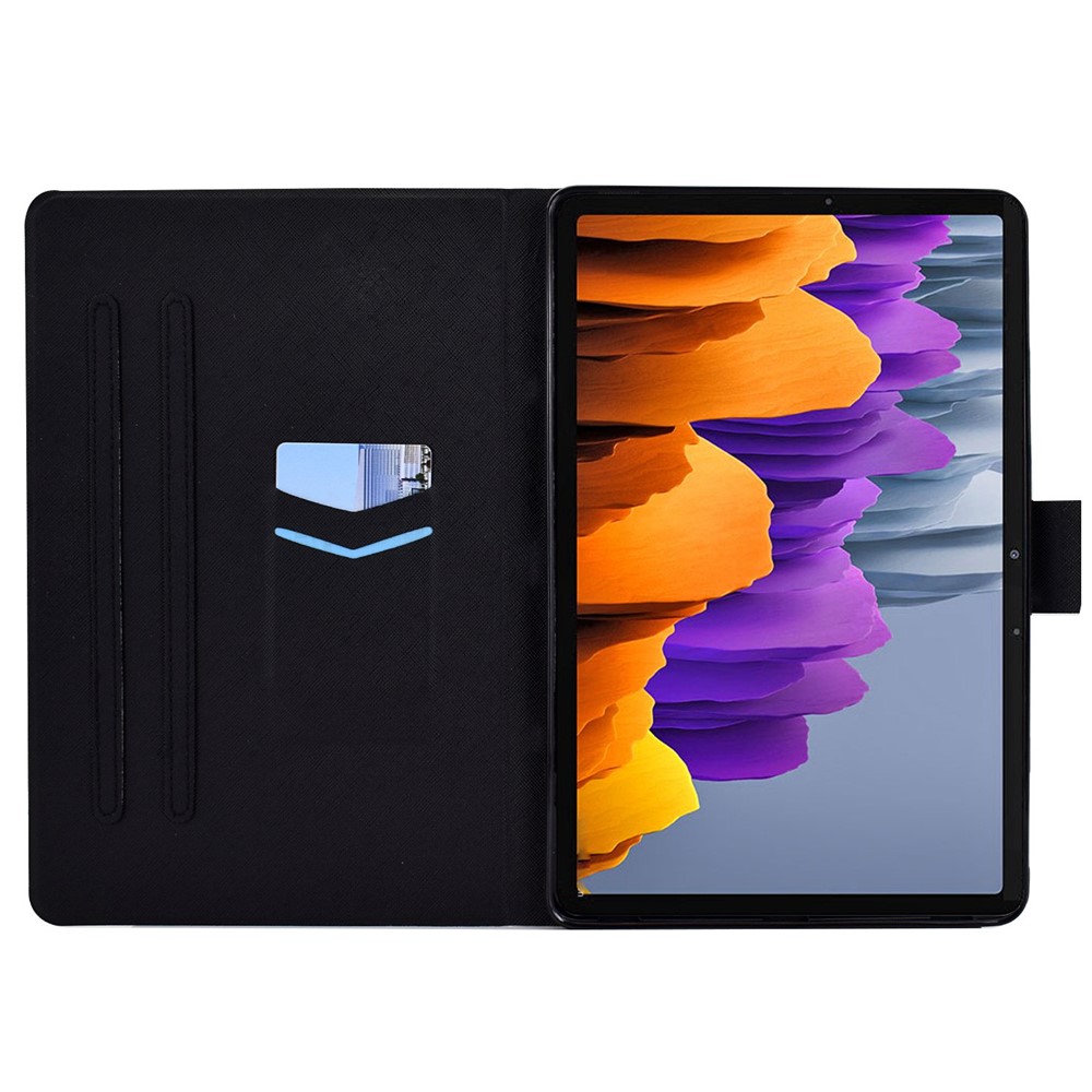 For Samsung Galaxy Tab S7 SM-T870 / T875 / S8 SM-X700 / X706 Dual-sided Magnetic Shockproof Pattern Printing Cover Stand Feature PU Leather Stitching Case with Card Slot - Skull-2