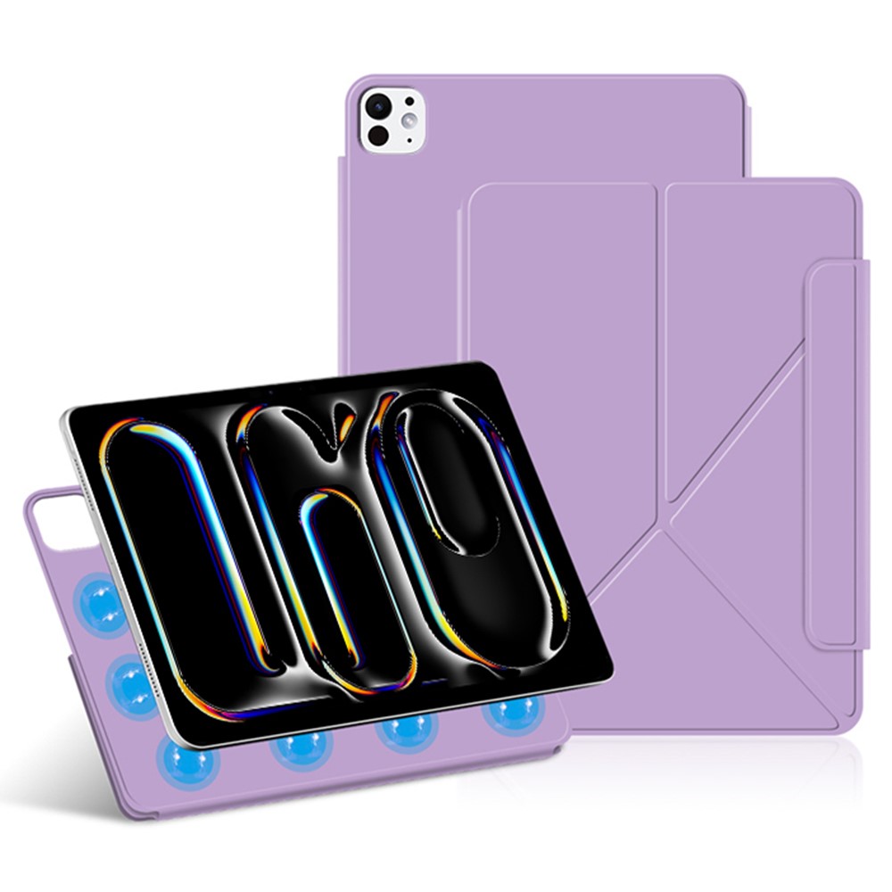 For iPad Pro 13 (2025) / (2024) Leather Case Origami Stand Magnetic Tablet Cover - Purple
