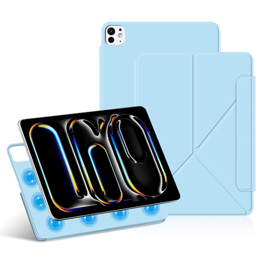 For iPad Pro 13 (2025) / (2024) Leather Case Origami Stand Magnetic Tablet Cover - Blue