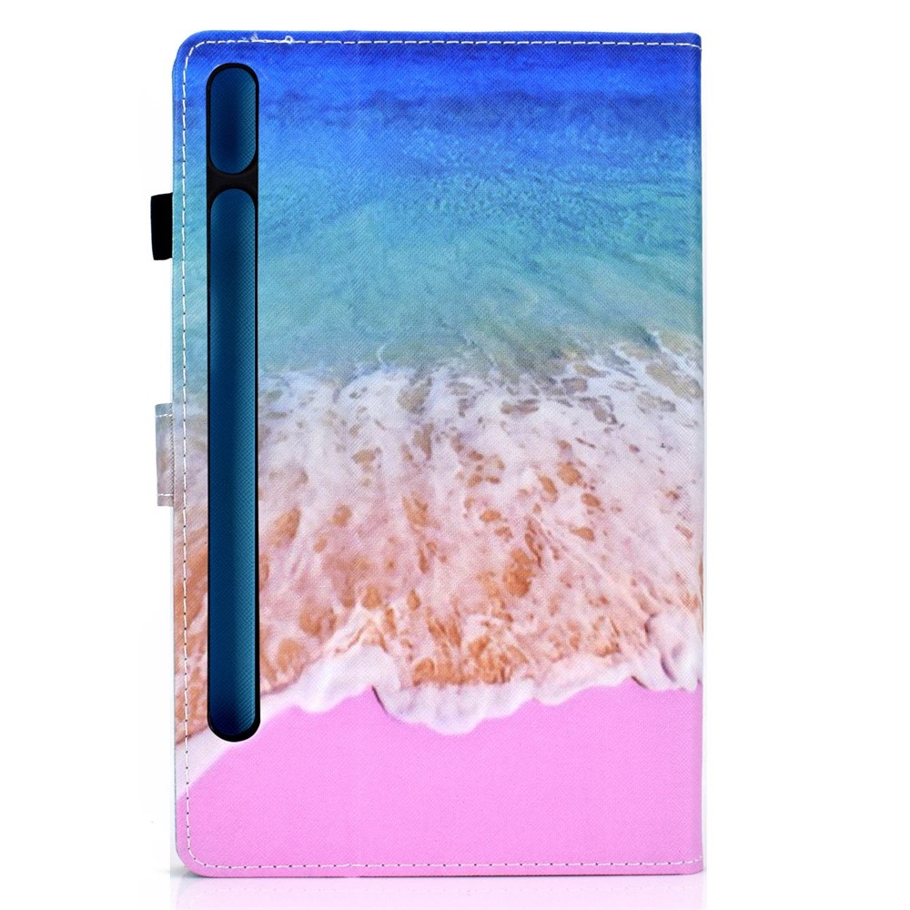 For Samsung Galaxy Tab S7 SM-T870 / T875 / S8 SM-X700 / X706 Stand Leather Case Pattern Printing Card Slots Auto Wake / Sleep Function Magnetic Tablet Cover - Sea-10