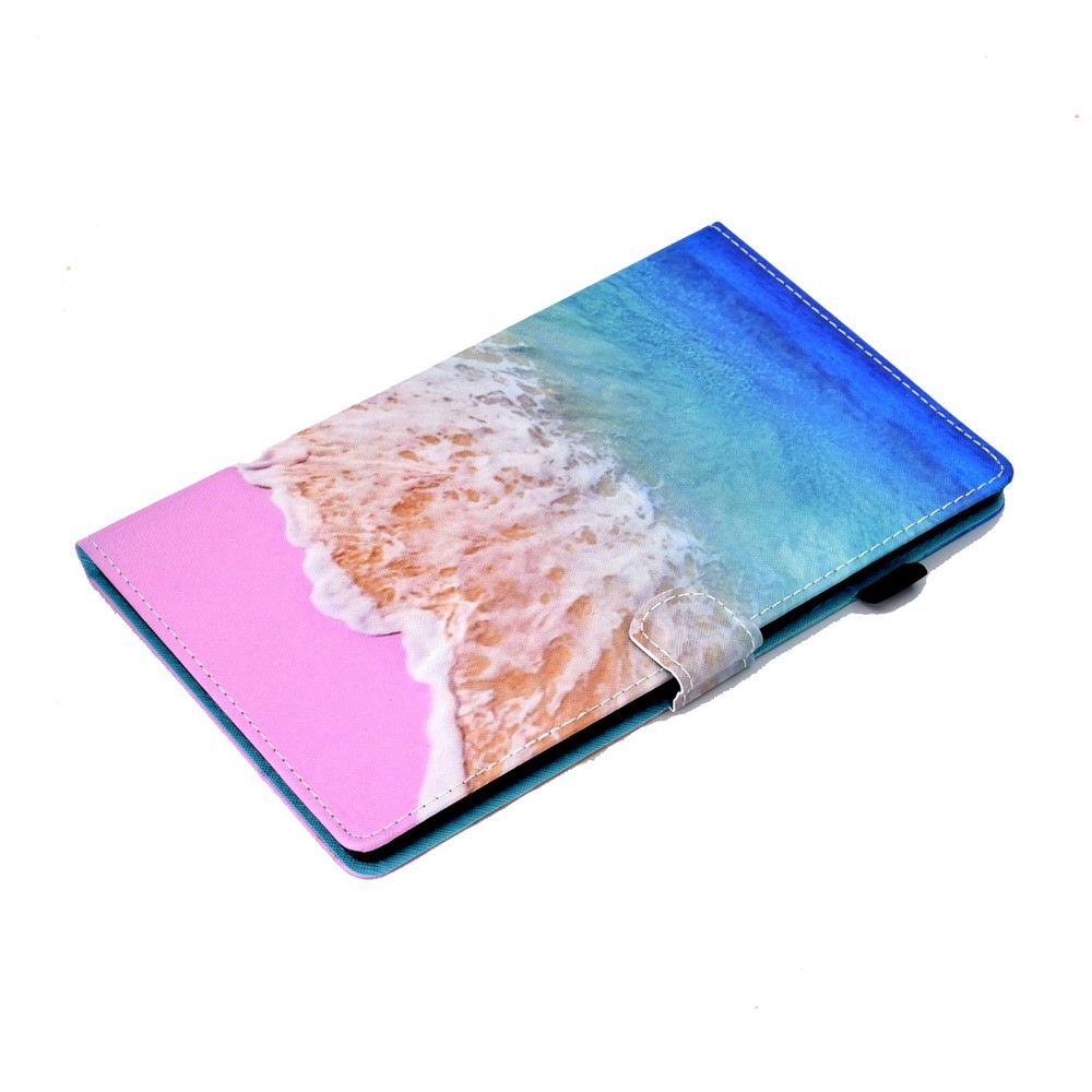 For Samsung Galaxy Tab S7 SM-T870 / T875 / S8 SM-X700 / X706 Stand Leather Case Pattern Printing Card Slots Auto Wake / Sleep Function Magnetic Tablet Cover - Sea-5