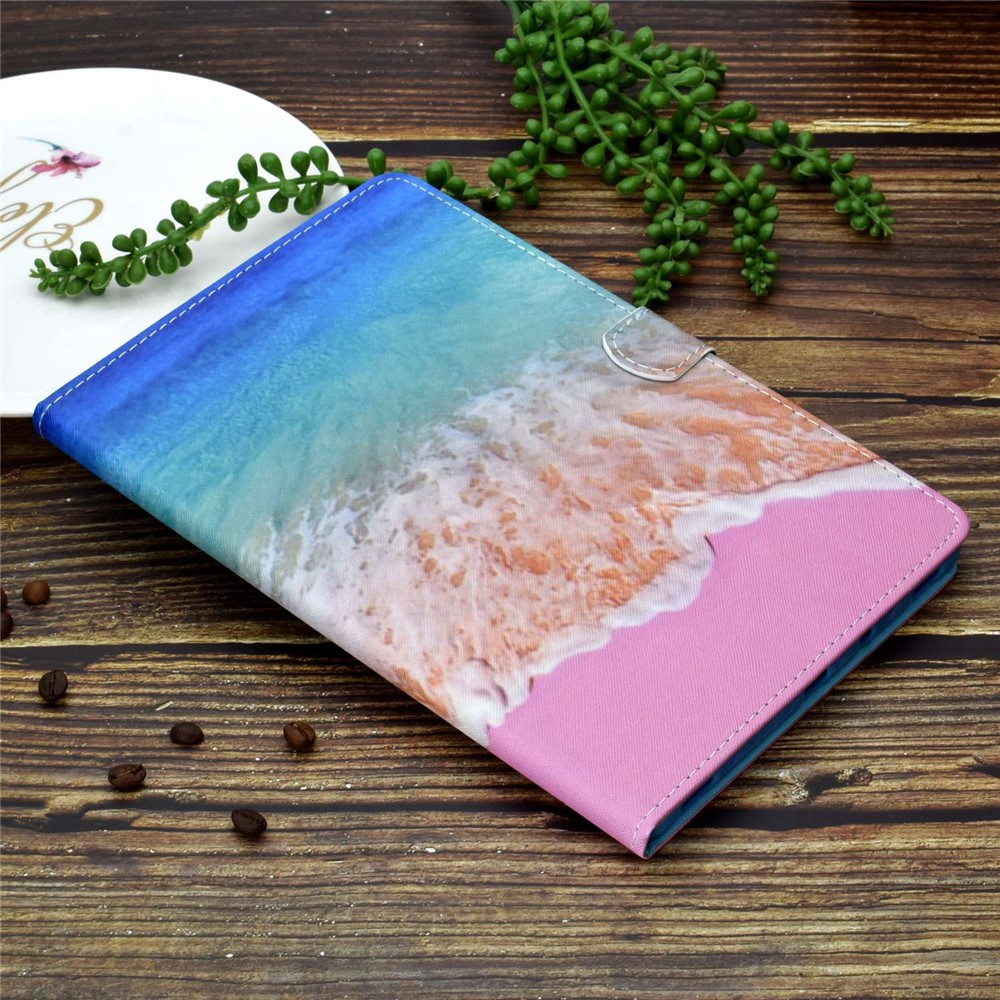 For Samsung Galaxy Tab S7 SM-T870 / T875 / S8 SM-X700 / X706 Stand Leather Case Pattern Printing Card Slots Auto Wake / Sleep Function Magnetic Tablet Cover - Sea-7