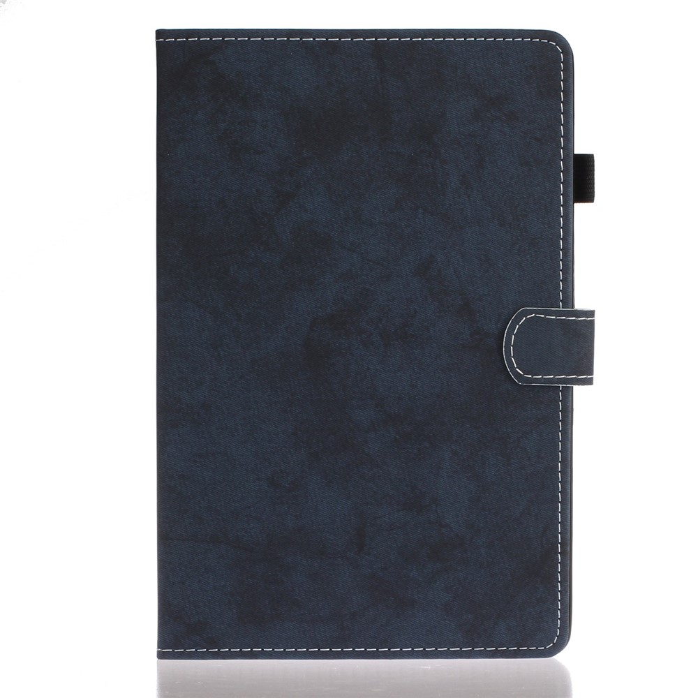 For Samsung Galaxy Tab S7 SM-T870 / T875 / S8 SM-X700 / X706 Wear-resistant Tablet Case Cloth Texture Solid Color Protective Cover with Stand - Dark Blue-9