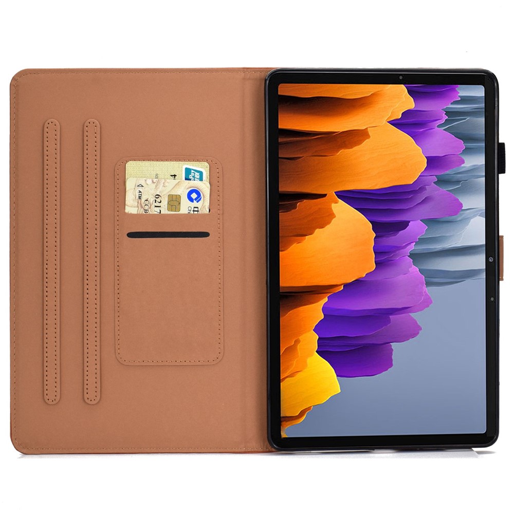 For Samsung Galaxy Tab S7 SM-T870 / T875 / S8 SM-X700 / X706 Anti-scratch Solid Color Tablet Case Anti-shock Protective Cover with Stand - Blue-2
