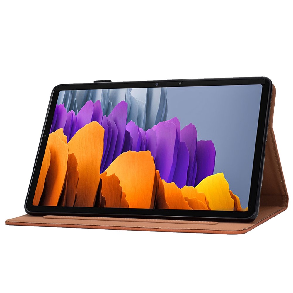 For Samsung Galaxy Tab S7 SM-T870 / T875 / S8 SM-X700 / X706 Anti-scratch Solid Color Tablet Case Anti-shock Protective Cover with Stand - Blue-3