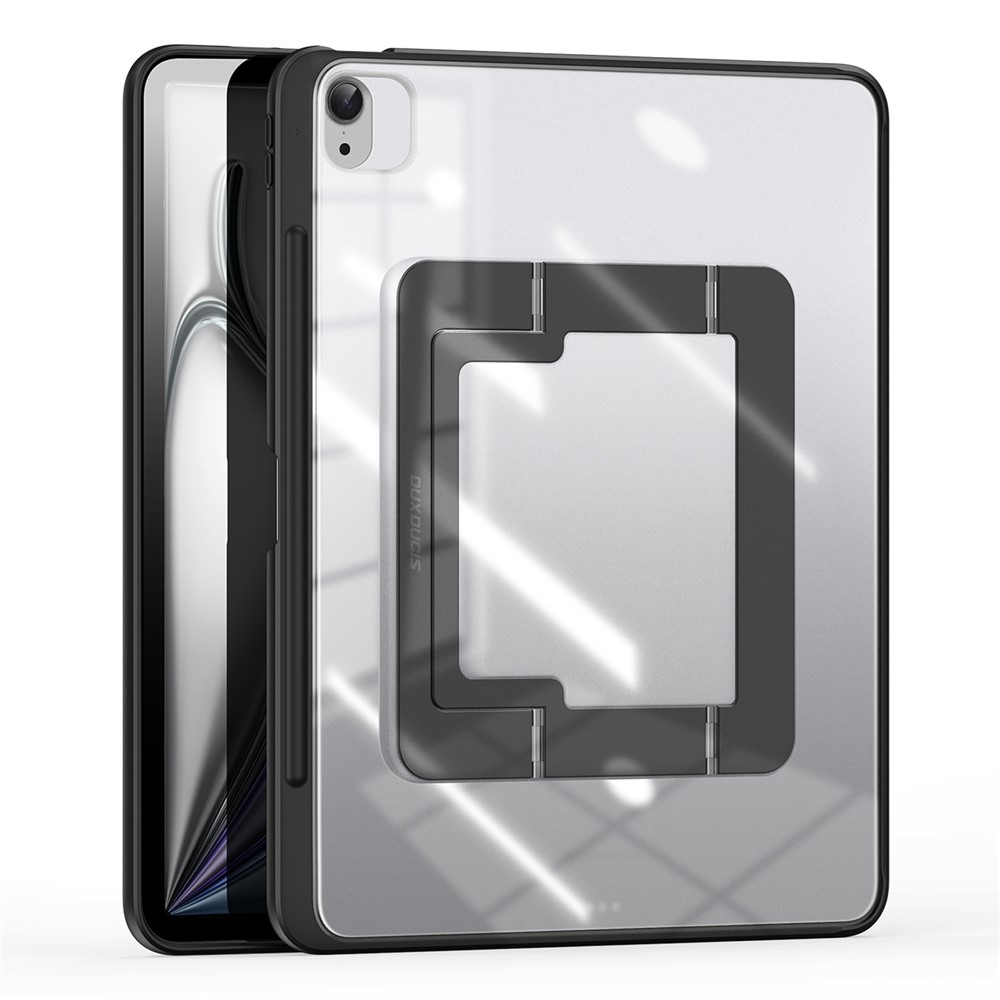 DUX DUCIS For iPad Air 13 (2026) / (2025) / (2024) Tablet Case Axis Series Tablet Case with Kickstand PC + TPU Shockproof Protective Cover - Black