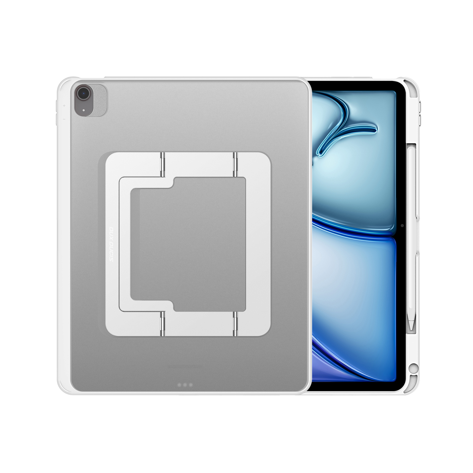 DUX DUCIS for iPad Air 13 (2025) / iPad Air 13 (2026) / iPad Air 13 (2024) Tablet Case Axis Series Tablet Case with Kickstand PC + TPU Shockproof Protective Cover - White