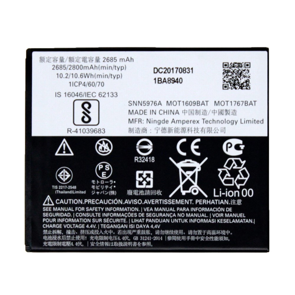 For Motorola Moto G4 Play / G5 Lithium-ion Polymer Battery 3.8V 2800mAh Assembly Battery GK40 Replacement Part (Without Logo)-2