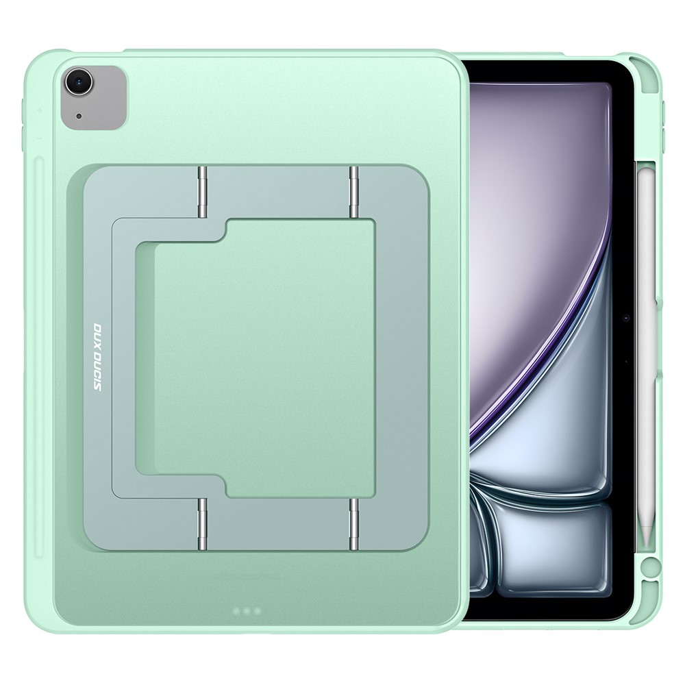 DUX DUCIS Axis Series Tablet Case for iPad Air 11 (2026) / (2025) / (2024) / Air (2022) / 2020) / iPad Pro 11 (2022) / (2021) /  (2020) Kickstand PC + TPU Cover - Black - Cyan