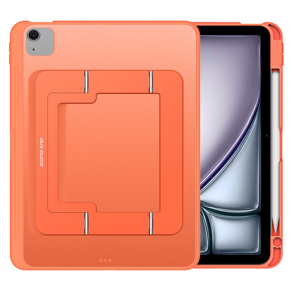 DUX DUCIS Axis Series Tablet Case for iPad Air 11 (2026) / (2025) / (2024) / Air (2022) / 2020) / iPad Pro 11 (2022) / (2021) / (2020) Kickstand PC + TPU Cover - Black - Orange