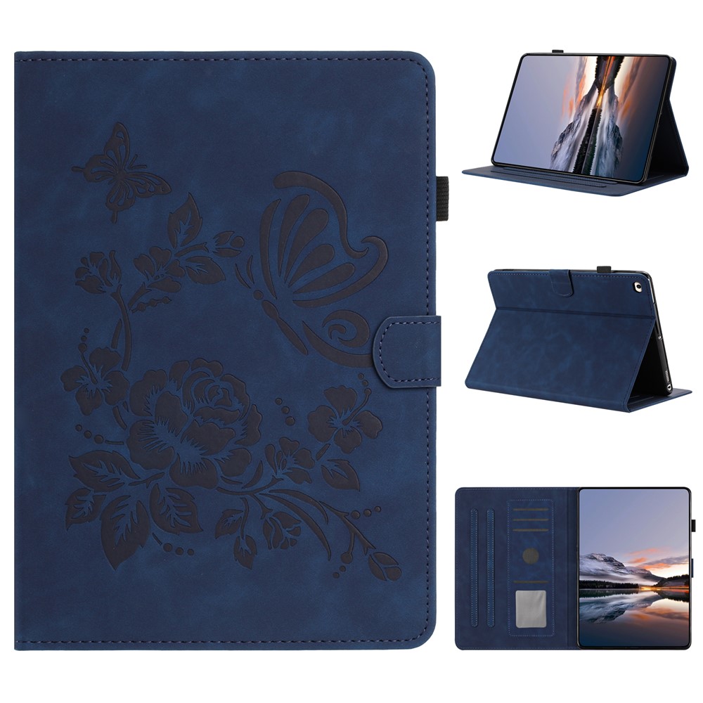 Tablet Case For iPad mini (2019) 7.9 inch / mini 4 / mini 3 / Mini 2 / Mini Card Holder Stand Butterfly Floral Imprinted Leather Cover - Blue