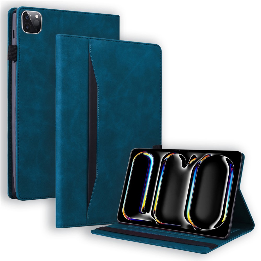 Tablet Case For iPad Pro 13 (2025) / (2024) Card Slot PU Leather Stand Tablet Cover - Blue