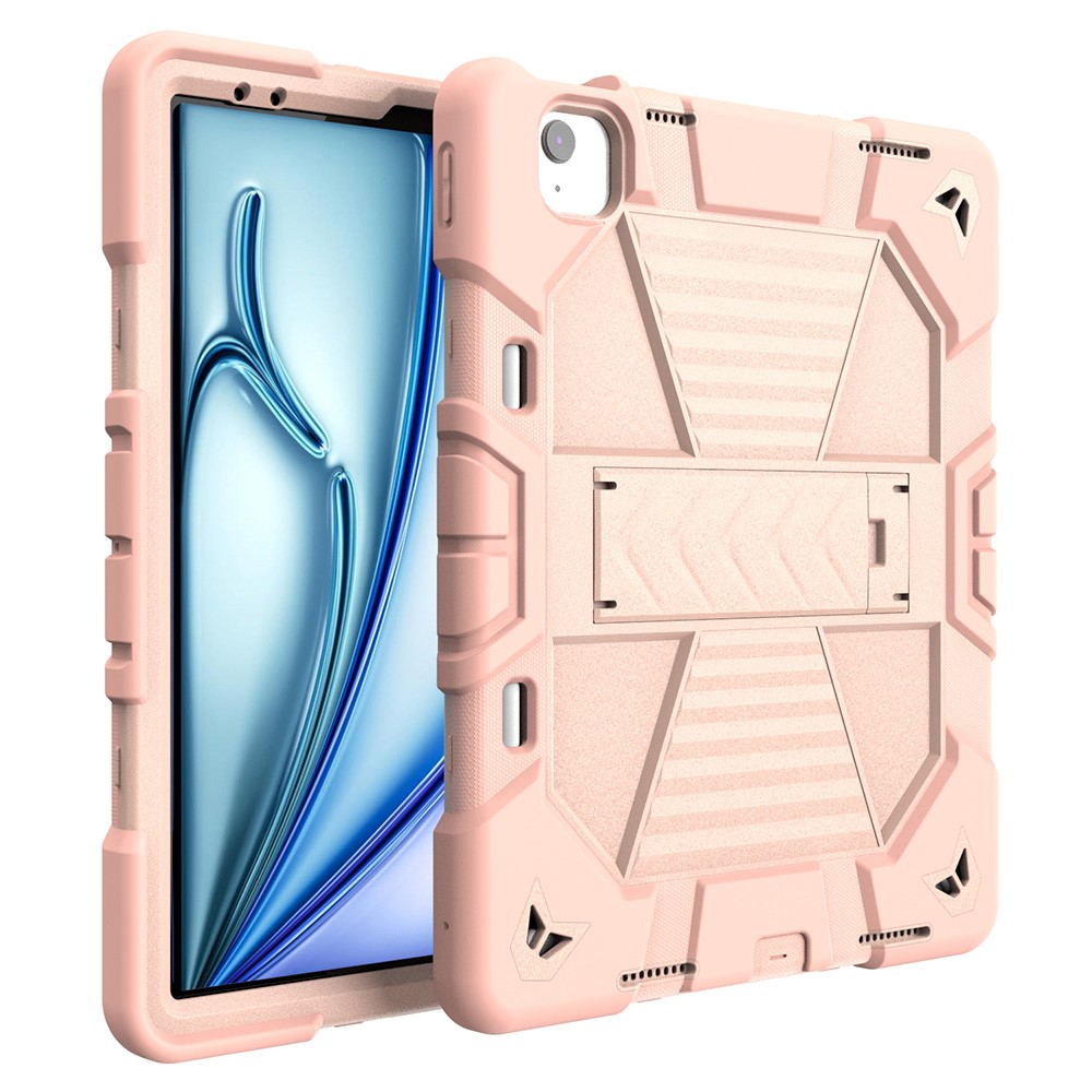 For iPad Air 13 (2026) / (2025) / (2024) Tablet Case with Kickstand PC + Silicone Shockproof Protective Cover - All Pink
