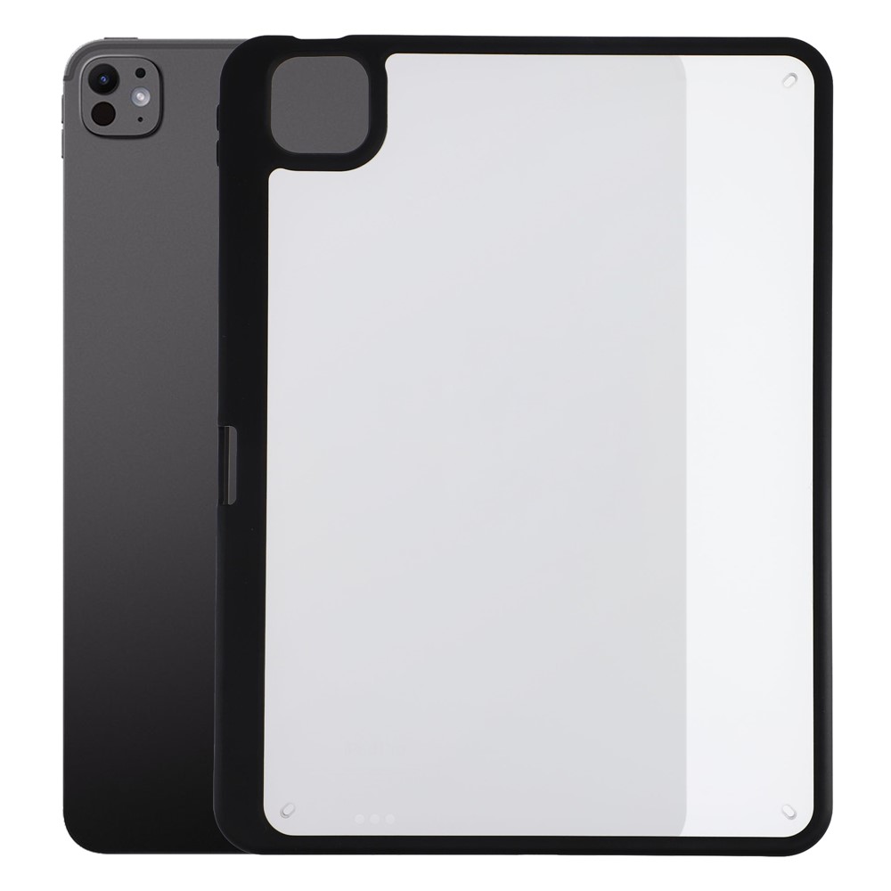 For iPad Pro 13 (2025) / (2024) Case Anti Drop Matte PC + TPU Protective Cover with Pencil Holder - Matte Black