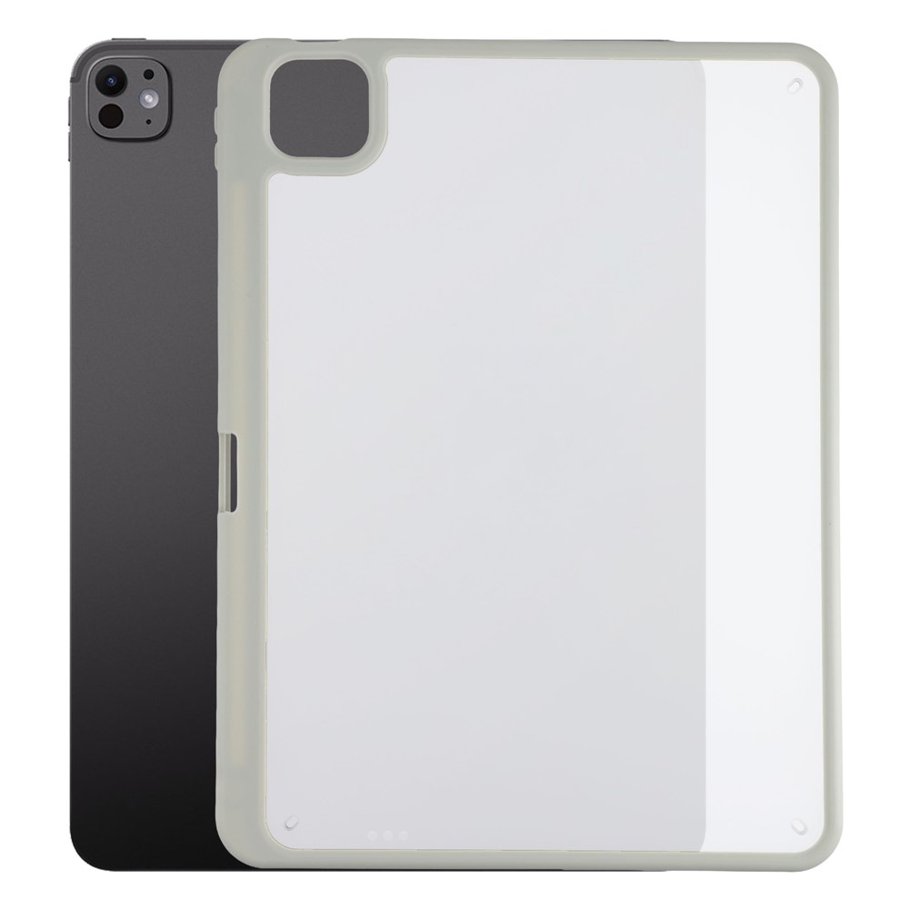 For iPad Pro 13 (2025) / (2024) Case Anti Drop Matte PC + TPU Protective Cover with Pencil Holder - Matte Grey