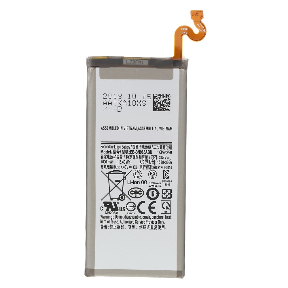 For Samsung Galaxy Note9 N960 3.85V 4000mAh Rechargeable Li-ion Polymer Battery Replacement Part (Encode: EB-BN965ABU) (without Logo)-1