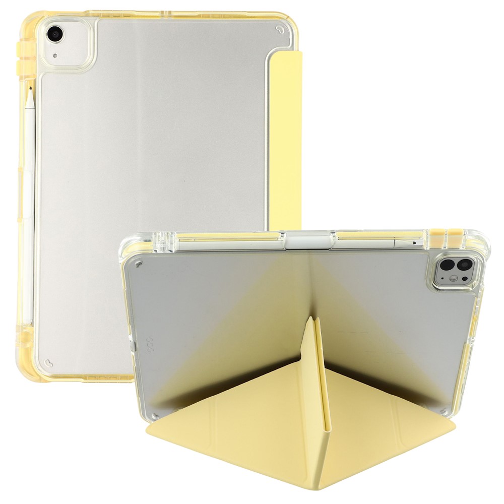 MUTURAL Crystal Shield Case for iPad Air 11 (2026) / (2025) / (2024) / Pro 11 (2022) / (2021) / (2020) / Air (2022) / (2020) Trifold Stand Tablet Cover - Yellow