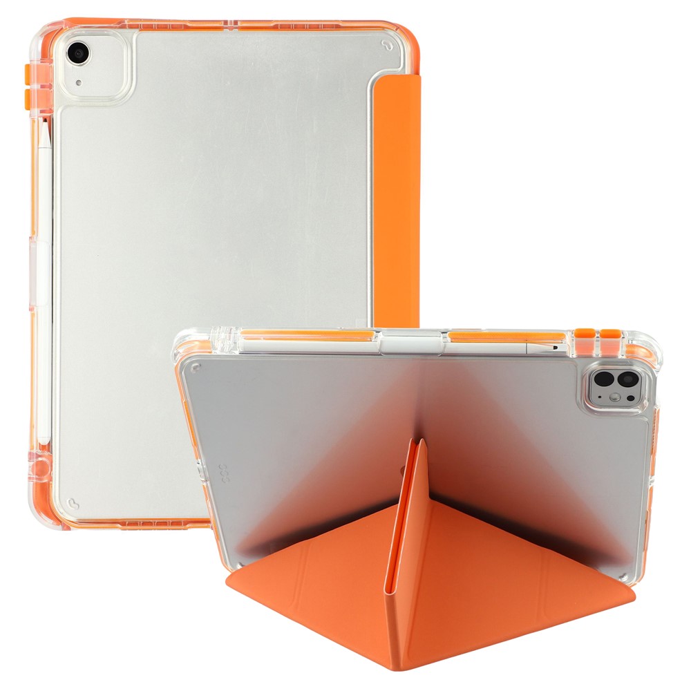 MUTURAL Crystal Shield Case for iPad Air 13 (2026) / (2025) / (2024) / iPad Pro 12.9 (2022) / (2021) / (2020) Trifold Stand Tablet Cover - Orange