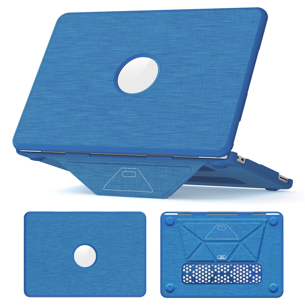 For MacBook Neo 13 inch (2026) Kickstand Case Laptop Cover with Logo View - Sky Blue