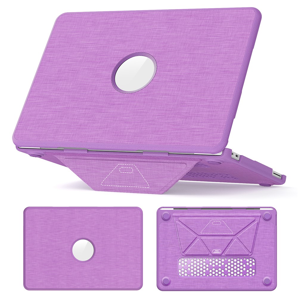 For MacBook Neo 13 inch (2026) Kickstand Case Laptop Cover with Logo View - Taro Purple