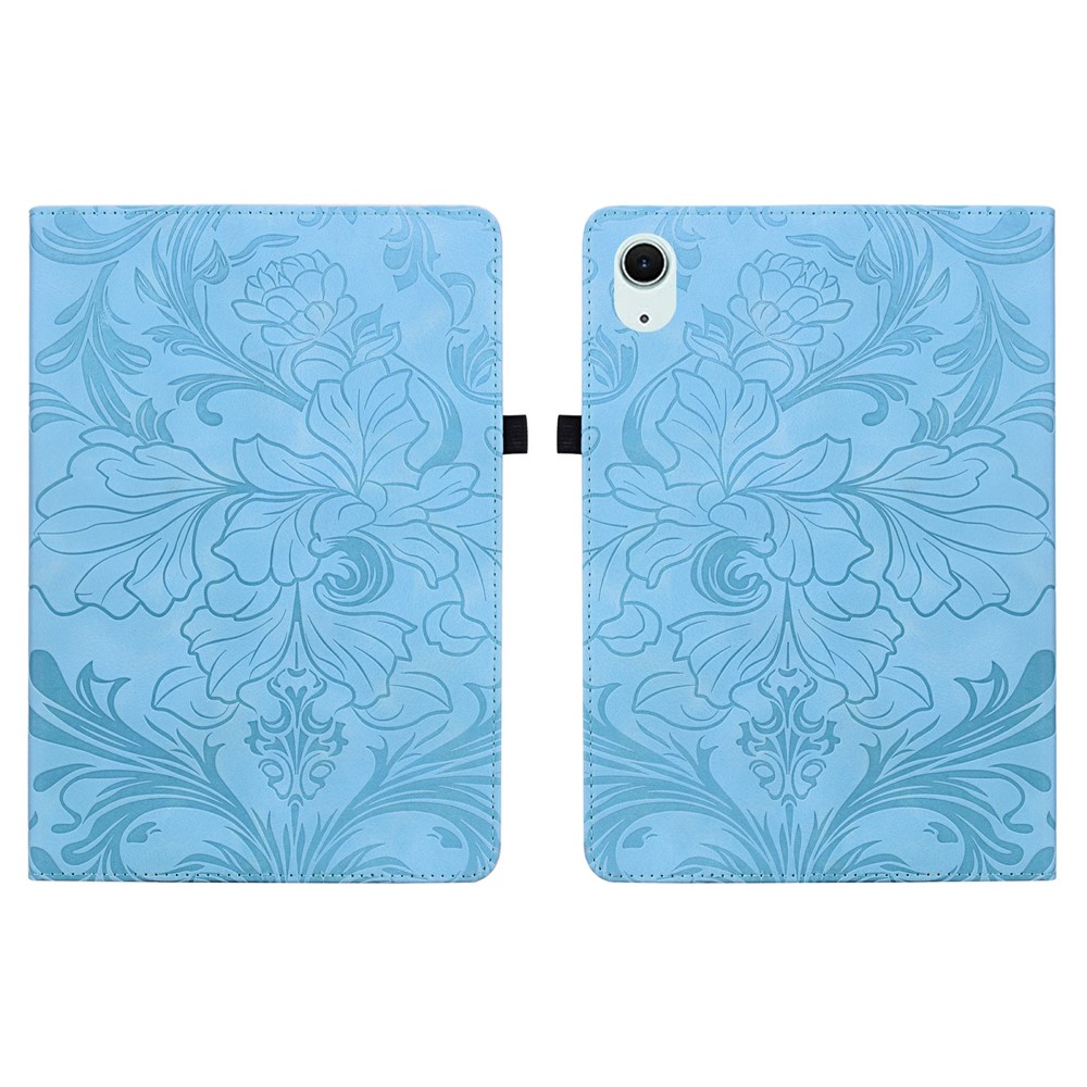 Tablet Case For iPad Air 11 (2026) / (2025) / (2024) Floral Pattern Folio PU Leather Cover with Card Slots - Baby Blue
