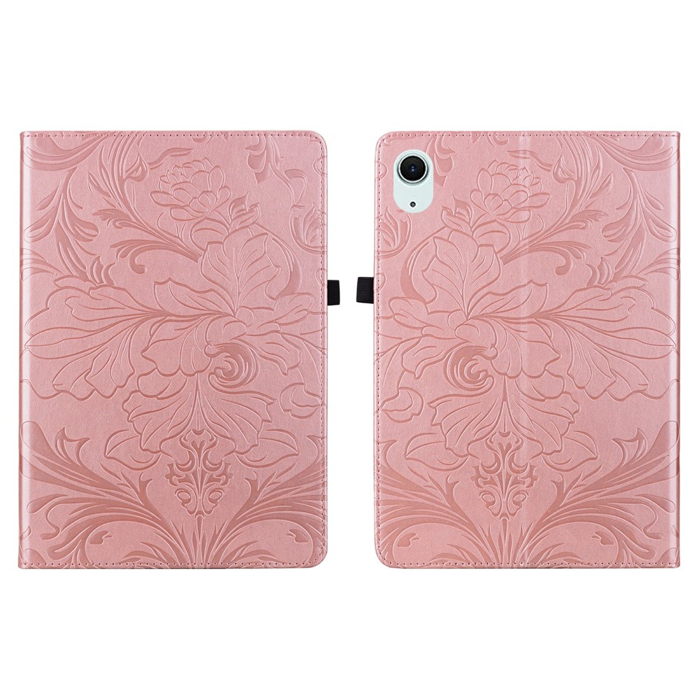 Tablet Case For iPad Air 11 (2026) / (2025) / (2024) Floral Pattern Folio PU Leather Cover with Card Slots - Pink