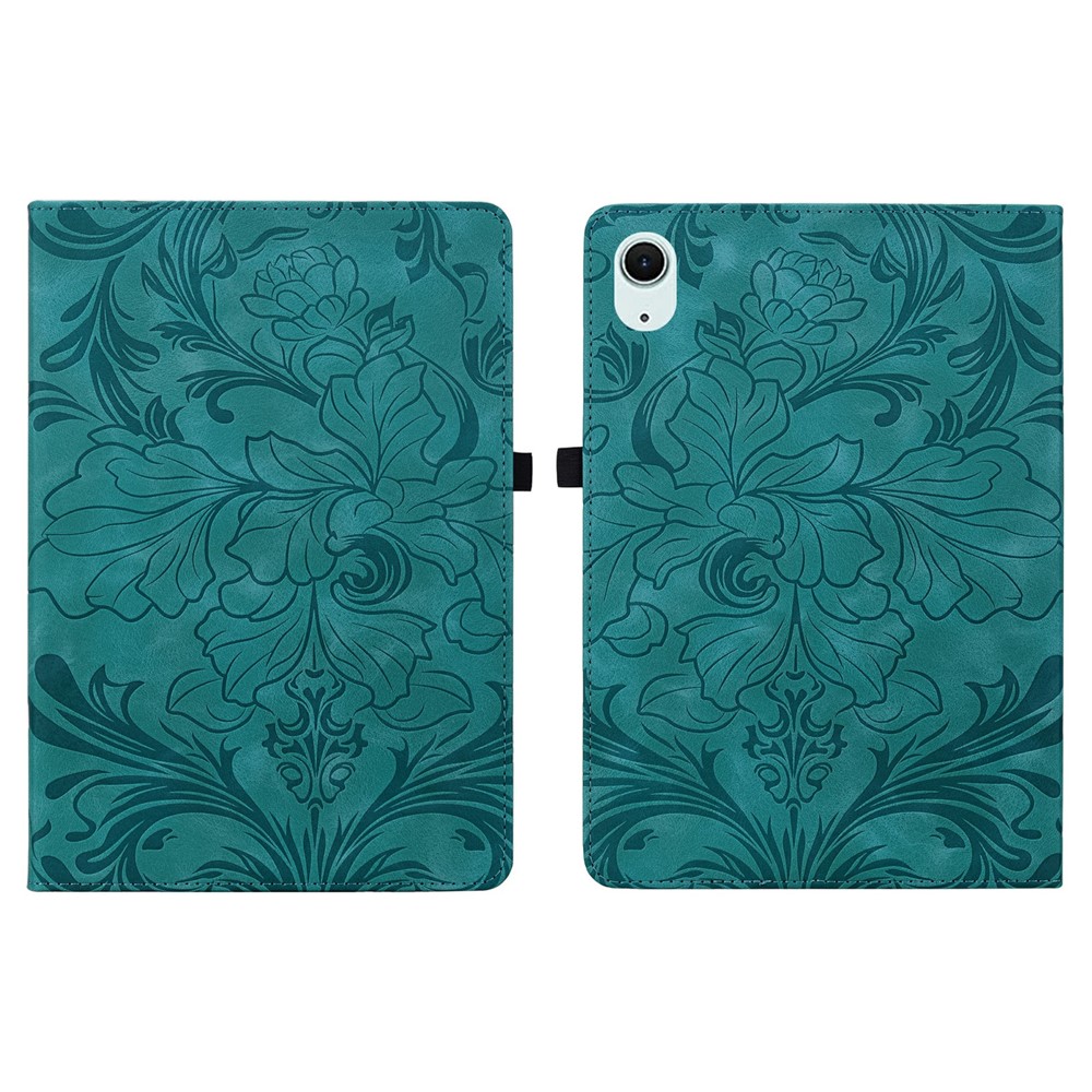 Tablet Case For iPad Air 11 (2026) / (2025) / (2024) Floral Pattern Folio PU Leather Cover with Card Slots - Green
