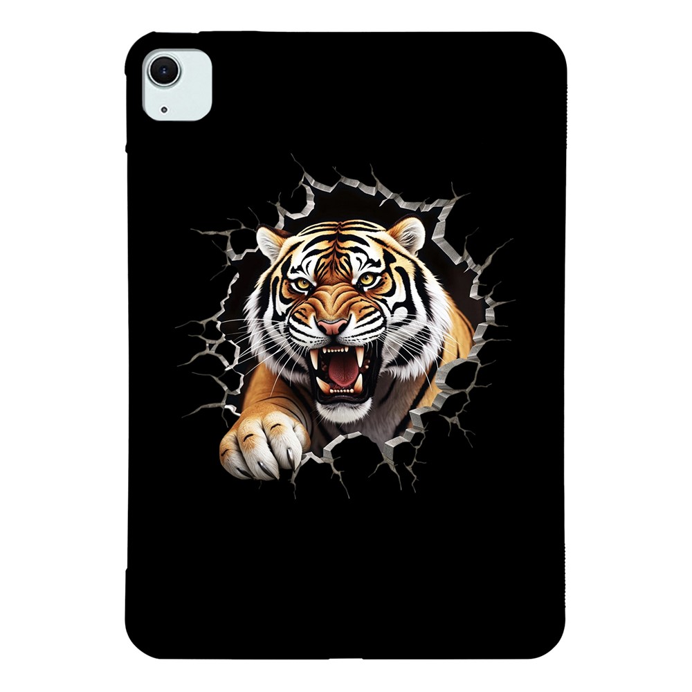 Tablet Case for iPad Air 13 (2026) / (2025) / (2024) / iPad Pro 12.9 (2022) / (2021) / (2020) / (2018) Pattern Printing Soft TPU Cover - Tiger