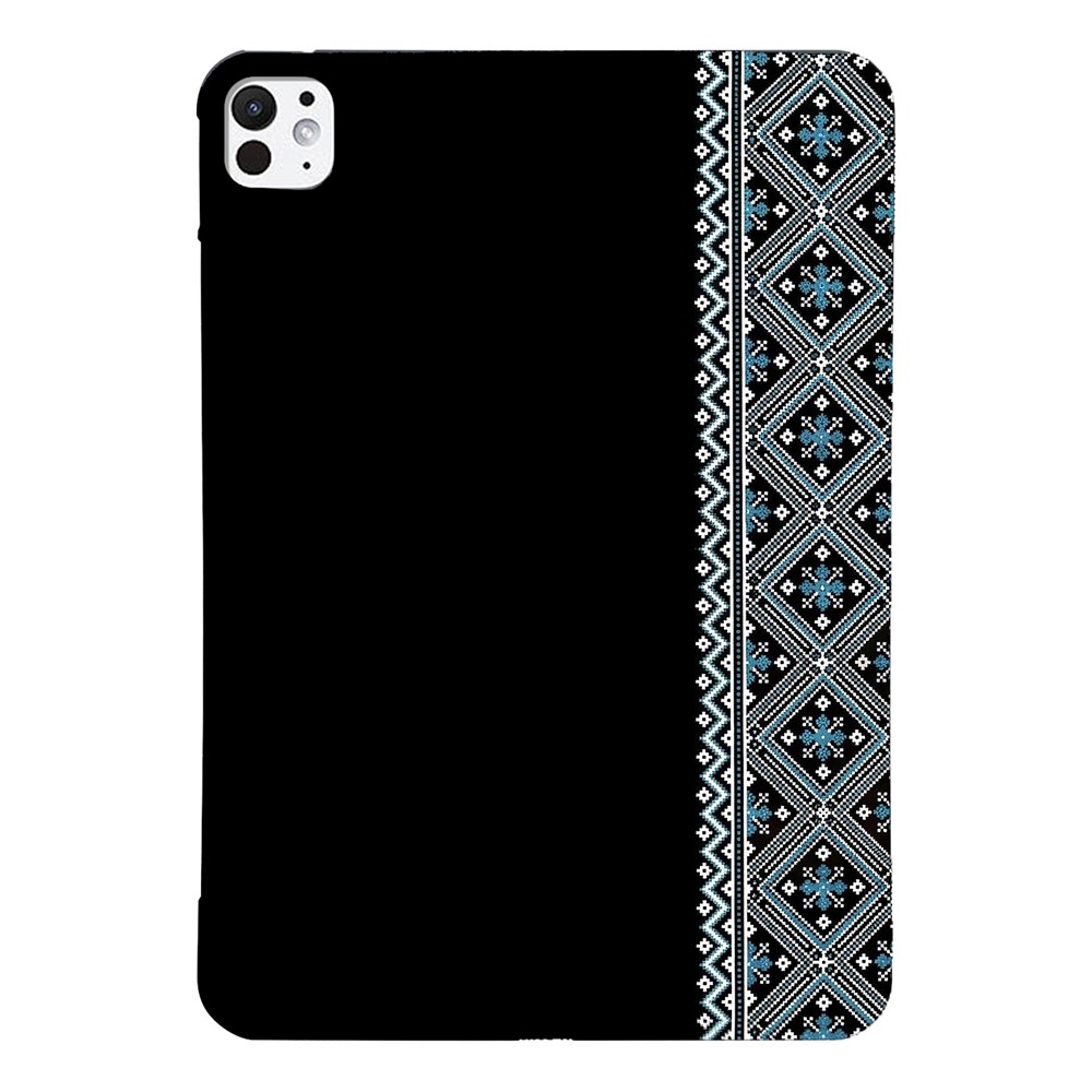 For iPad Pro 13 (2025) / (2024) Case Pattern Printing Soft TPU Tablet Cover - Blue Ethnic Pattern