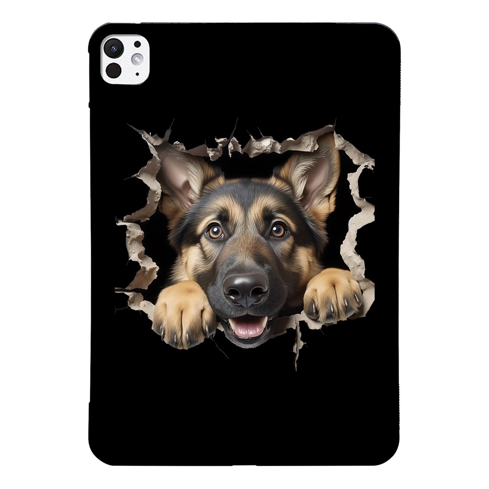 For iPad Pro 13 (2025) / (2024) Case Pattern Printing Soft TPU Tablet Cover - German Shepherd