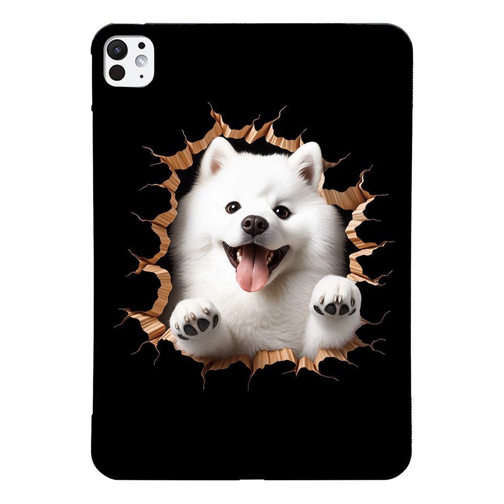 For iPad Pro 13 (2025) / (2024) Case Pattern Printing Soft TPU Tablet Cover - Samoyed