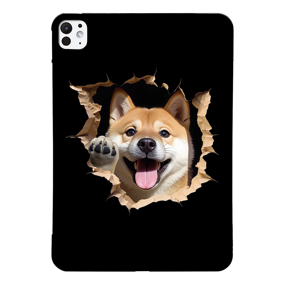 For iPad Pro 13 (2025) / (2024) Case Pattern Printing Soft TPU Tablet Cover - Shiba Inu
