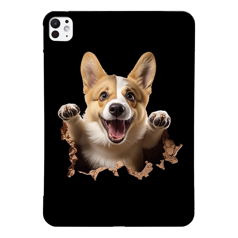 For iPad Pro 13 (2025) / (2024) Case Pattern Printing Soft TPU Tablet Cover - Corgi