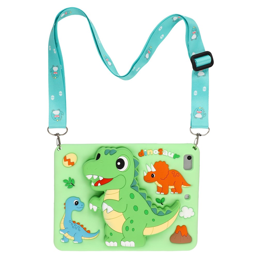 Dinosaur Tablet Case for iPad mini (2019) 7.9 inch / mini 4 / 3 / 2 / Mini , Retractable Kickstand Silicone Cover with Shoulder Strap