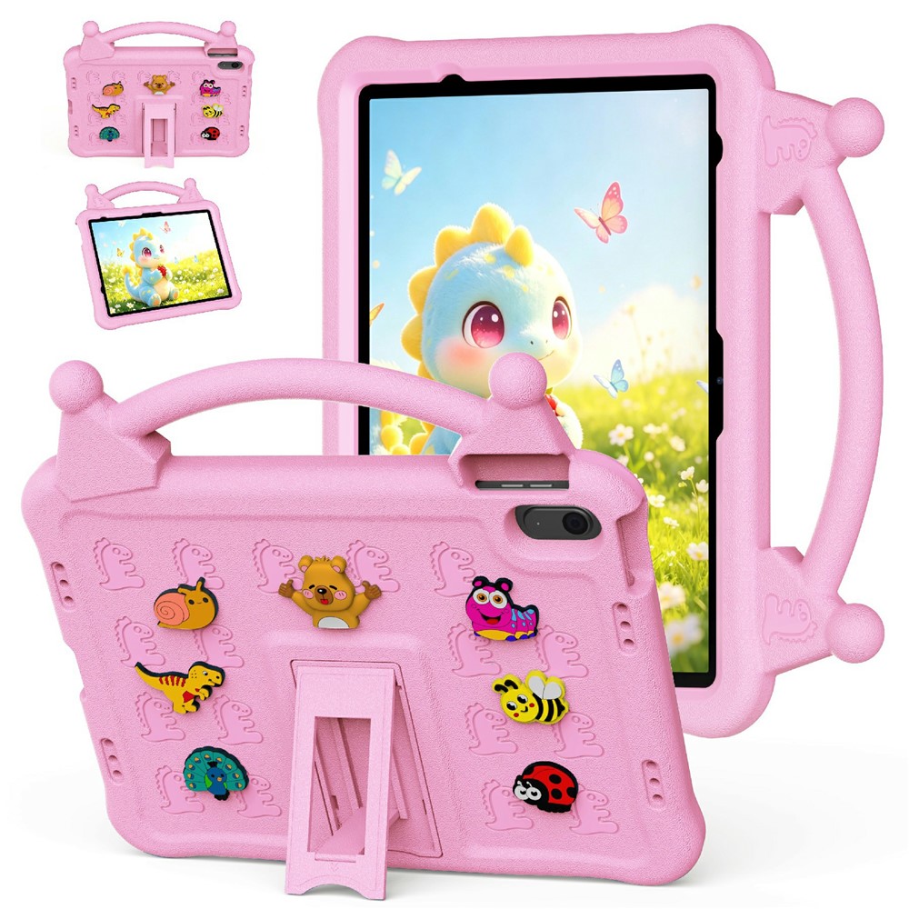 Cartoon EVA Tablet Case for iPad Air 11 (2026) / (2025) / (2024) / iPad (2025) / iPad 10.9 (2022) , Kickstand Kid-Friendly Shockproof Cover - Pink