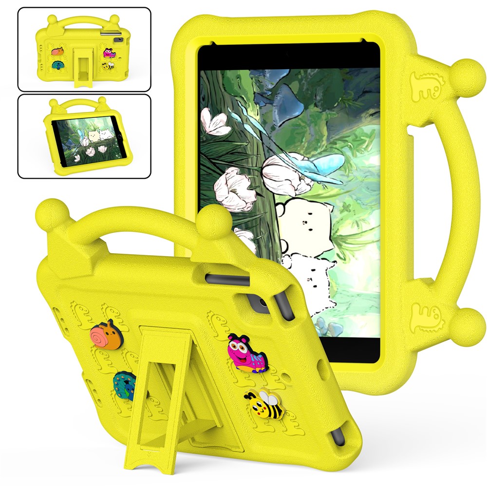 Cartoon EVA Tablet Case for iPad mini (2019) 7.9 inch / mini 4 / mini 3 / Mini 2 / Mini , Kickstand Kid-Friendly Shockproof Cover - Yellow