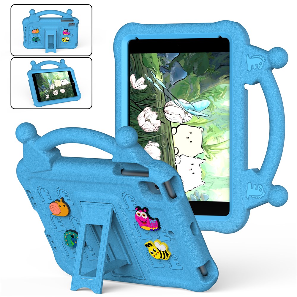 Cartoon EVA Tablet Case for iPad mini (2019) 7.9 inch / mini 4 / mini 3 / Mini 2 / Mini , Kickstand Kid-Friendly Shockproof Cover - Blue
