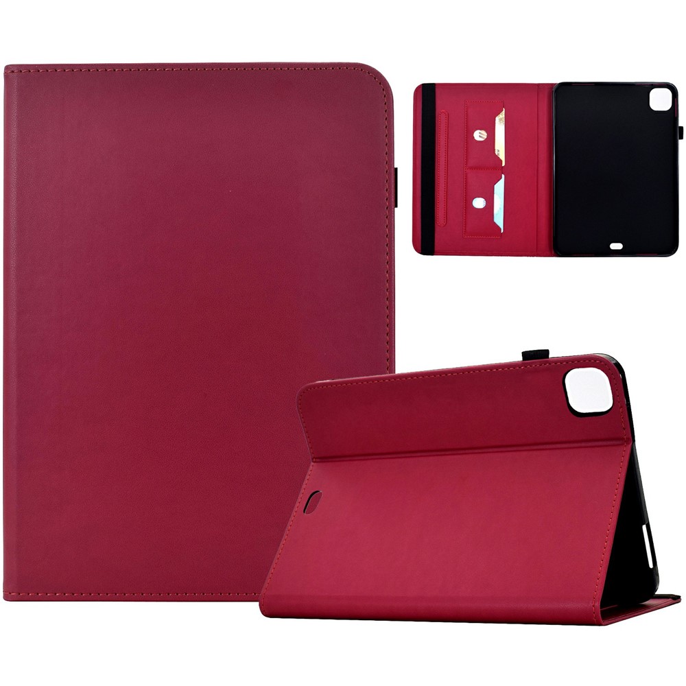 PU Leather Case for iPad Air 11 (2026) / (2025) / (2024) / Air (2022) / (2020) / iPad Pro 11 (2022) / (2021) / (2020) / (2018) Solid Color Card Holder Stand Tablet Cover - Rose