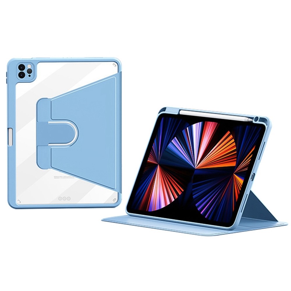 ZGA For iPad Pro 13 (2025) / (2024) Case Leather + PC + TPU Rotating Stand Tablet Cover Built-In Pen Slot - Sky Blue